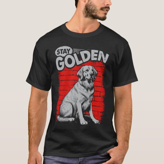 ゴールデンレトリバーの犬 Tシャツ (正面)