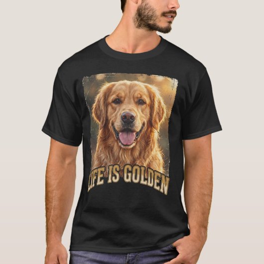 ゴールデンレトリバーの犬Tシャツ | ヴィンテージ Tシャツ (正面)