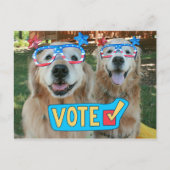 ゴールデンレトリバーの独立性の日の眼鏡投票 ポストカード (正面)