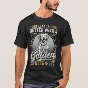 ゴールデンレトリバーの生活は最高 犬 Tシャツ