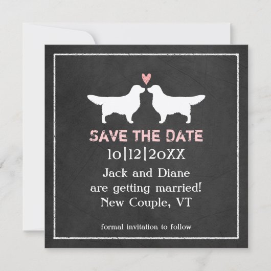 ゴールデンレトリバーの結婚式 Save the Date セーブザデート (正面)
