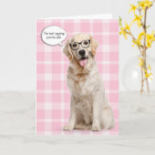 ゴールデンレトリバーの誕生日ユーモア カード (黄色い花)