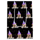 ゴールデンレトリバーの誕生日(紙吹雪) ミディアムペーパーバッグ (裏面)