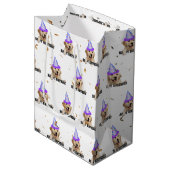 ゴールデンレトリバーの誕生日(紙吹雪) ミディアムペーパーバッグ (正面アングル)