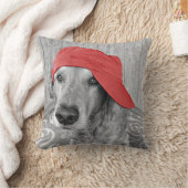 ゴールデンレトリバーの赤帽子 クッション (ブランケット)