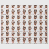 ゴールデンレトリバーの鼻に浮かぶメリークリスマスの雪 ラッピングペーパー (フラット)