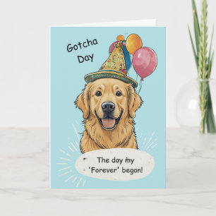 ゴールデンレトリバーの「Gotcha Day」お祝い カード