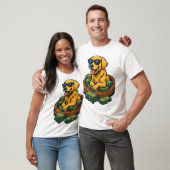 ゴールデンレトリバーを愛する人必見!お金の山 Tシャツ (ユニセックス)
