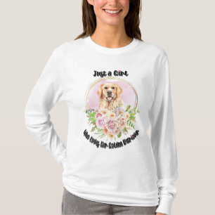ゴールデンレトリバーを愛する少女 Tシャツ