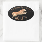 ゴールデンレトリバーアジリティデカール 楕円形シール (バッグ)