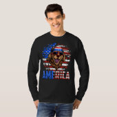 ゴールデンレトリバーアメリカ愛国犬 Tシャツ (正面フル)