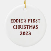 ゴールデンレトリバーイラストレーションクリスマスツリーデコール セラミックオーナメント (裏面)