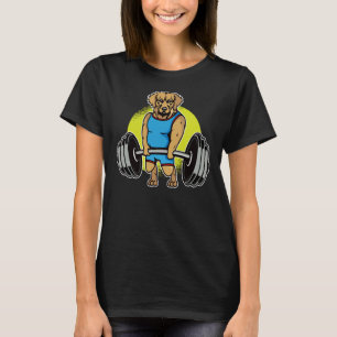 ゴールデンレトリバーウエイトリフティングIデッドリフトフィットネス Tシャツ