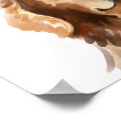 ゴールデンレトリバーウォーターカラーイラストレーションドッグ名 ポスター (角)