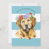 ゴールデンレトリバーウォーターカラーベビーシャワー招待状 招待状 (裏面)