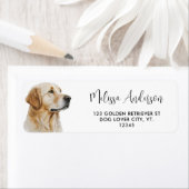 ゴールデンレトリバーウォーターカラーペットドッグ差出人住所 ラベル (インサイチュ)