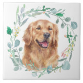 ゴールデンレトリバーウォーターカラーリース タイル (正面)