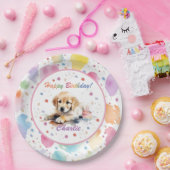 ゴールデンレトリバーウォーターカラー紙プレート ペーパープレート (パーティー)