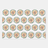 ゴールデンレトリバーエレガントドグクリスマス ラッピングペーパーシート (正面)