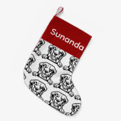 ゴールデンレトリバーカスタマイズドソックスドッグソックス –  スモールクリスマスストッキング (正面 (吊り時))