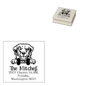 ゴールデンレトリバーカスタムドッグ差出人住所 ラバースタンプ (押印)