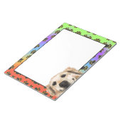 ゴールデンレトリバーカラフル犬の足のパターン ノートパッド (アングル)