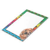 ゴールデンレトリバーカラフル犬の足のパターン ノートパッド (アングル)