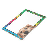 ゴールデンレトリバーカラフル犬の足のパターン ノートパッド (アングル)