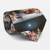 ゴールデンレトリバーキャラバンクリスマスの冒険 ネクタイ (ロール)