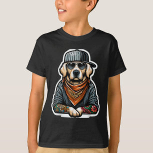 ゴールデンレトリバーギャング衣装タトゥー犬のオーナー Tシャツ