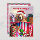 ゴールデンレトリバークリスマスサプライズ 招待状 (正面/裏面)