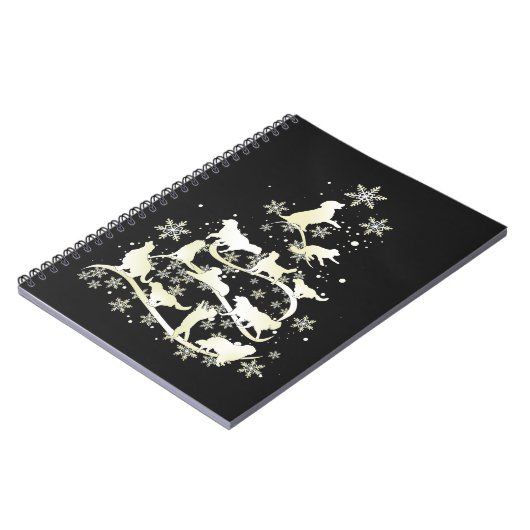 ゴールデンレトリバークリスマスツリークリスマス犬のオーナー ノートブック (左側)