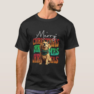 ゴールデンレトリバークリスマスツリー装飾ドッグロー Tシャツ