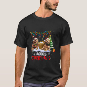 ゴールデンレトリバークリスマスツリー装飾ドッグロー Tシャツ