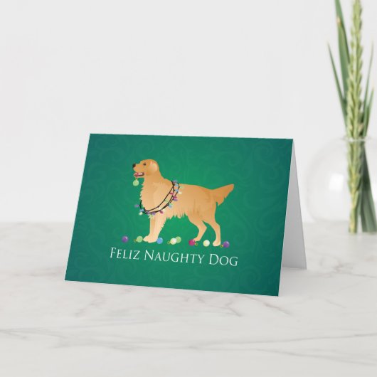 ゴールデンレトリバークリスマスデザイン シーズンカード (正面)