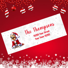 ゴールデンレトリバークリスマス差出人住所ラベル ラベル