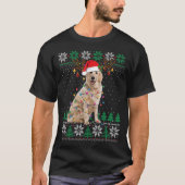 ゴールデンレトリバークリスマス醜いセーター犬のクリスマス Tシャツ (正面)