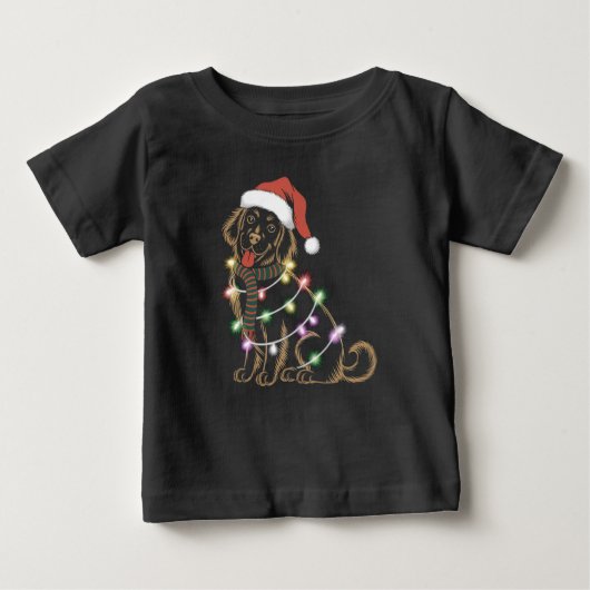 ゴールデンレトリバークリスマス ベビーTシャツ (正面)