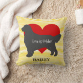 ゴールデンレトリバーシルエットラブズゴールデン クッション (ブランケット)