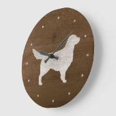 ゴールデンレトリバーシルエット ラージ壁時計 (傾斜)