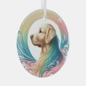 ゴールデンレトリバースワールガラスサークルオーナメント ガラスオーナメント (正面右)