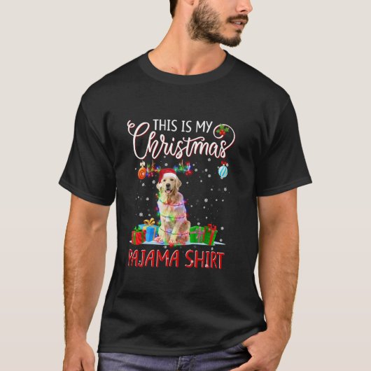 ゴールデンレトリバーツリーライトドッグクリスマスこれは私のCh Tシャツ (正面)