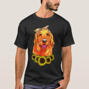 ゴールデンレトリバードグースンフラワー Tシャツ