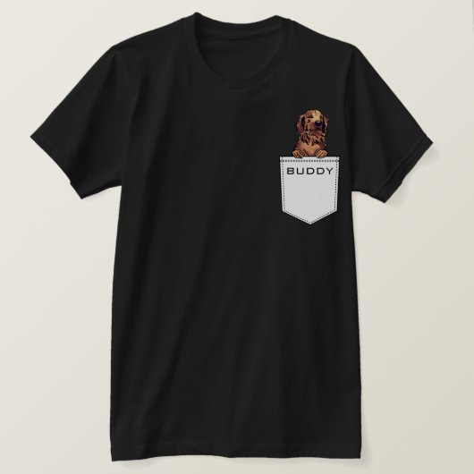 ゴールデンレトリバードッグあなたのペット名のアップロードカスタム Tシャツ (デザイン正面)