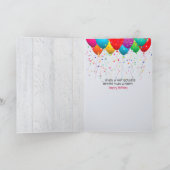 ゴールデンレトリバードッグと誕生日パーティー帽子 カード (内部)