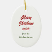 ゴールデンレトリバードッグウィッカーバスケットクリスマス セラミックオーナメント (裏面)