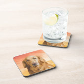 ゴールデンレトリバードッグウォーターカラーアートオイルペインティング コースター (右側)