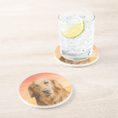 ゴールデンレトリバードッグウォーターカラーアートオイルペインティング コースター (側面)