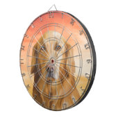 ゴールデンレトリバードッグウォーターカラーアートオイルペインティング ダーツボード (正面右)