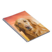 ゴールデンレトリバードッグウォーターカラーアートオイルペインティング ノートブック (右側)